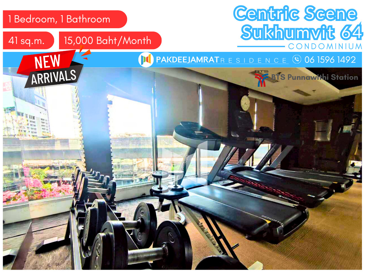 For RentCondoOnnut, Udomsuk : 🍀 Very large room for rent, Centric Scene Sukhumvit 64, size 41 square meters, 1 bedroom.