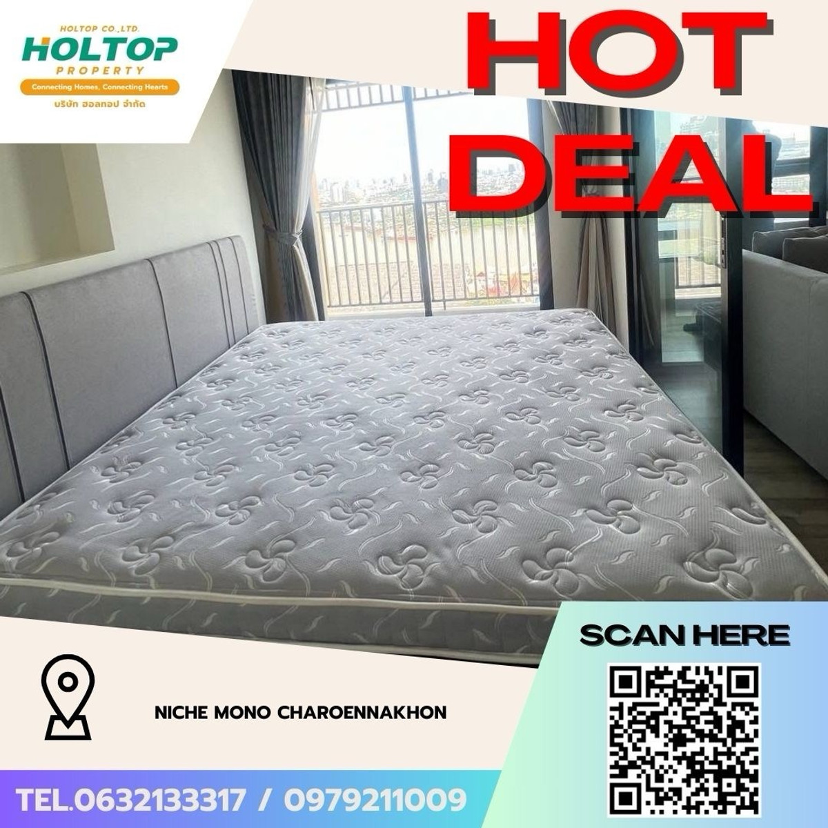 For RentCondoWongwianyai, Charoennakor : #Z4911💥 090369 🔥Condo for rent Niche Mono Charoennakhon (old code S241)