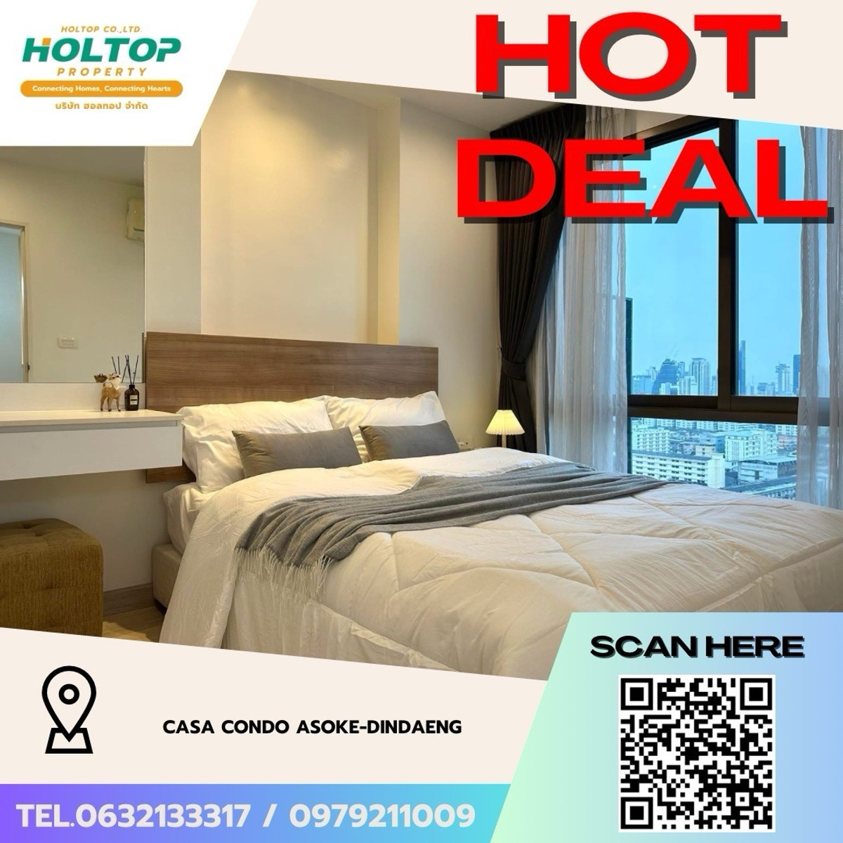 For RentCondoRama9, Petchburi, RCA : #Z4897💥 090369 🔥Condo for rent Casa Condo Asoke-Dindaeng