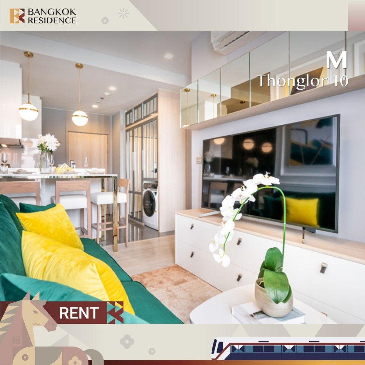 ให้เช่าคอนโด :  🐶 Pet-friendly unit at M Thonglor 10  🌬️ South-facing witj Spacious balcony 🌿 ใกล้ BTS เอกมัย 