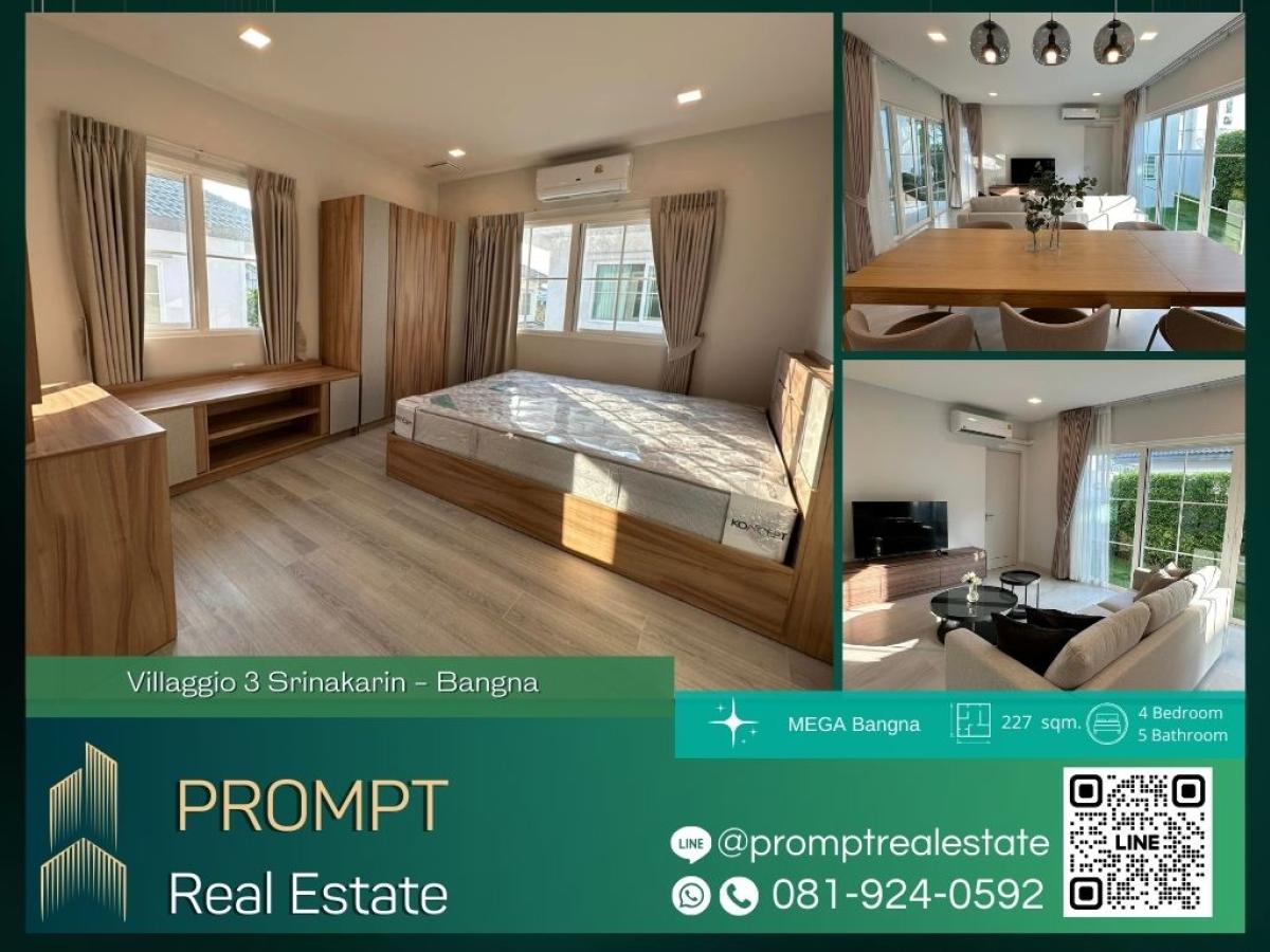 For RentHouseBangna, Bearing, Lasalle : UV01803 - Villaggio 3 Srinakarin - Bangna :  วิลลาจจิโอ 3 ศรีนครินทร์ - บางนา : Villaggio 3 Srinakarin - Bangna :  วิลลาจจิโอ 3 ศรีนครินทร์ - บางนา - #MegaBangna #InternationalSchool (SISB/TCIS /Concordian) #SuvarnabhumiAirport