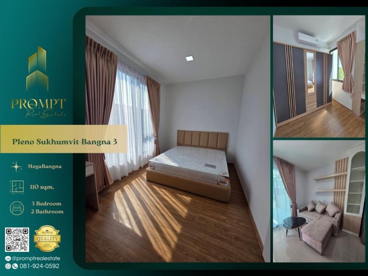 For RentHouseBangna, Bearing, Lasalle : OP02065 - Pleno Sukhumvit-Bangna 3 : พลีโน่ สุขุมวิท บางนา 3 : Pleno Sukhumvit-Bangna 3 : พลีโน่ สุขุมวิท บางนา 3 - #MegaBangna #InternationalSchool (SISB/TCIS /Concordian) #SuvarnabhumiAirport