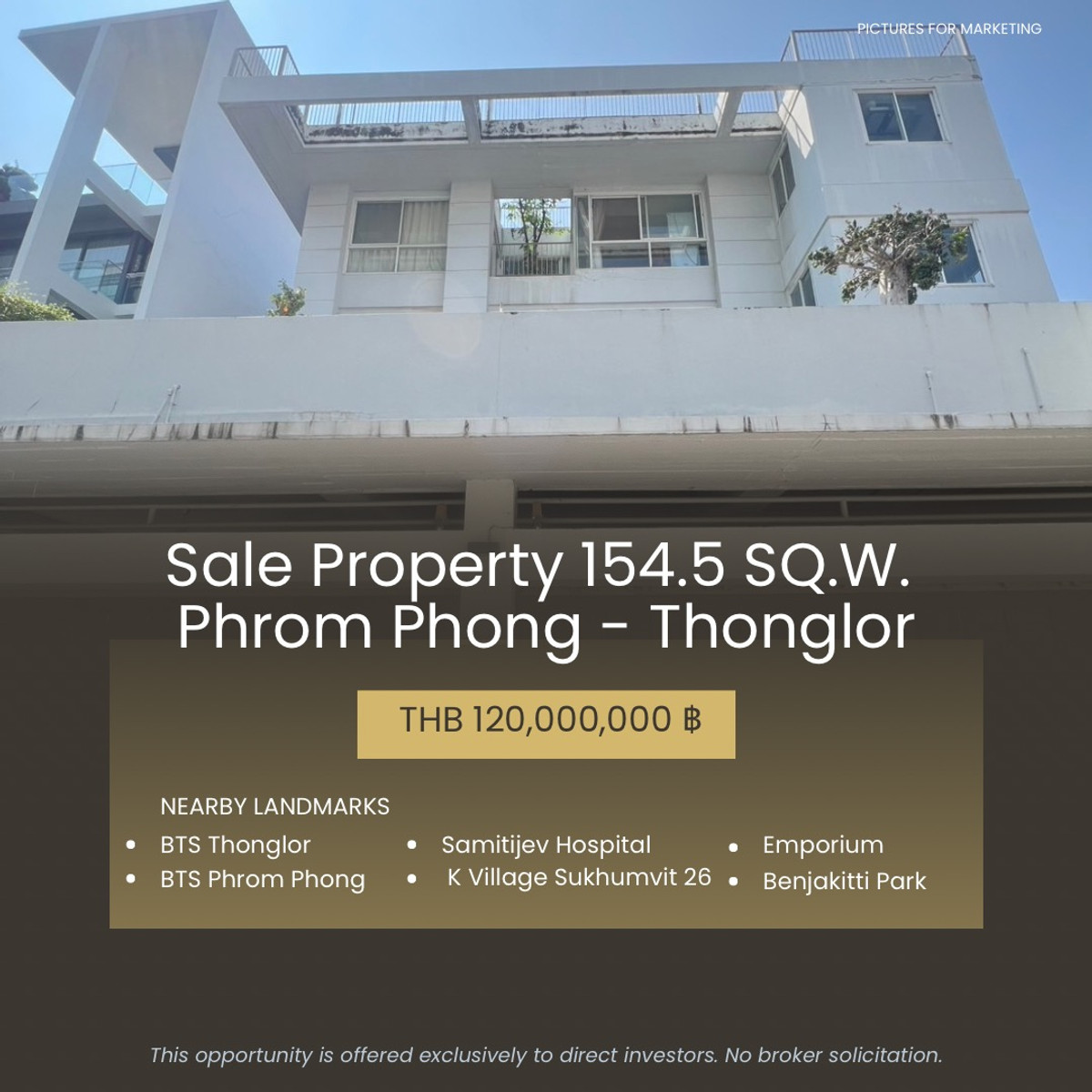 ขายบ้านสุขุมวิท อโศก ทองหล่อ : ขายบ้านเดี่ยว 154.5 ตารางวา 6 ชั้น มีลิฟต์ ซอยสุขุมวิท (เลขคู่) แขวงคลองเตย เขตคลองเตย กรุงเทพมหานคร 10110 