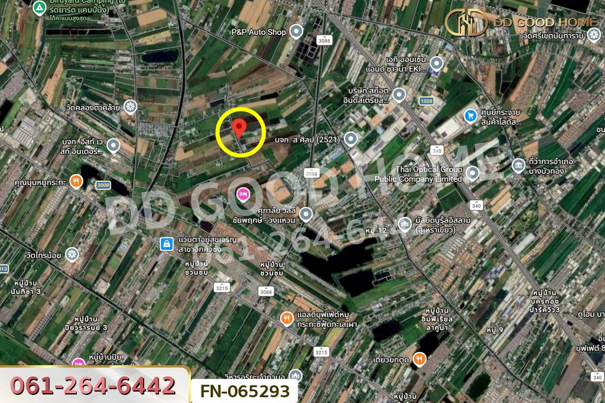 ขายที่ดินนนทบุรี บางใหญ่ บางบัวทอง : FN-065293 ที่ดินบางบัวทอง 4 ไร่ 327.9 ตร.ว. นนทบุรี ใกล้วัดสร้างใหม่ คลองเจ็ก