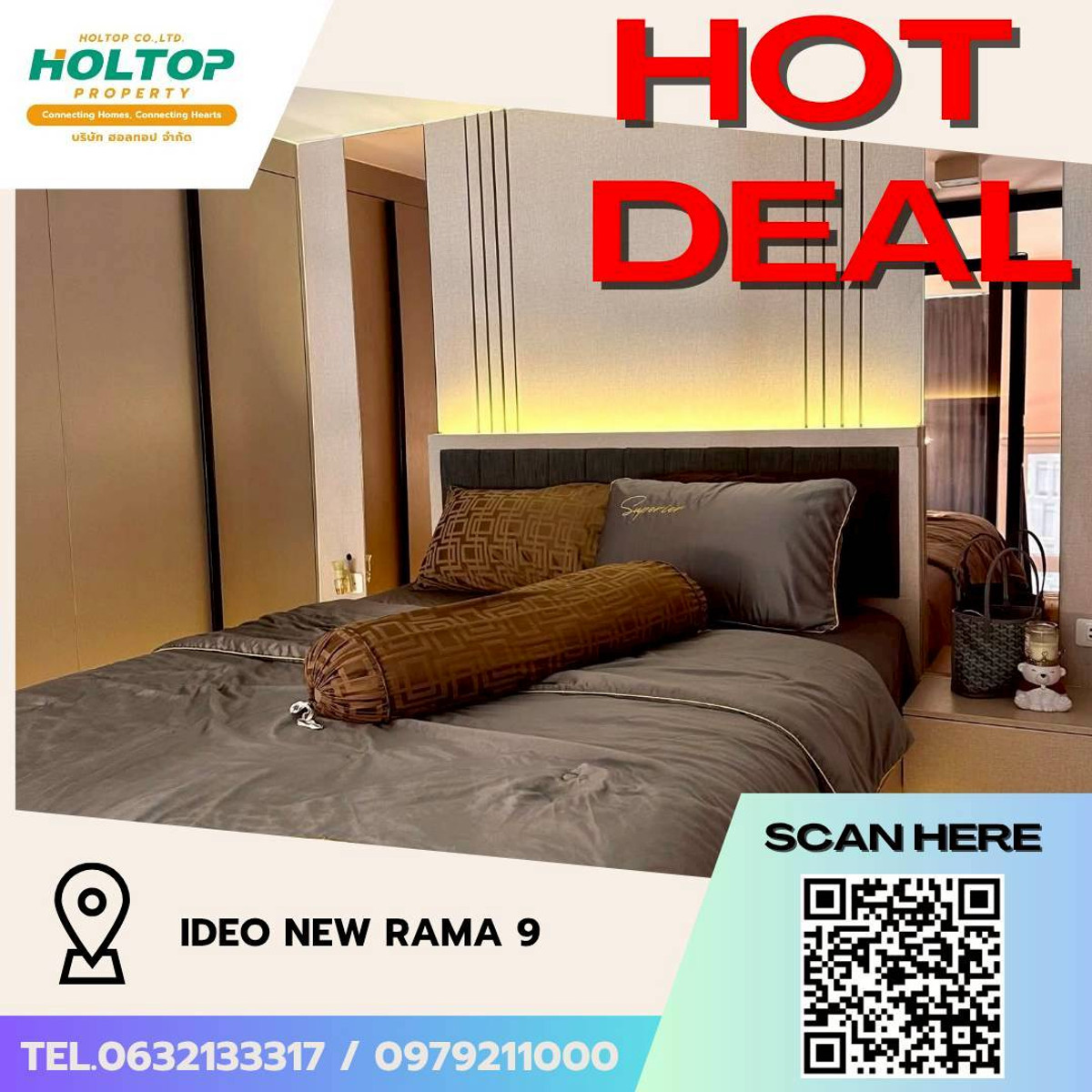 For RentCondoRama9, Petchburi, RCA : #L021🎉 100369 Condo for rent IDEO New Rama9