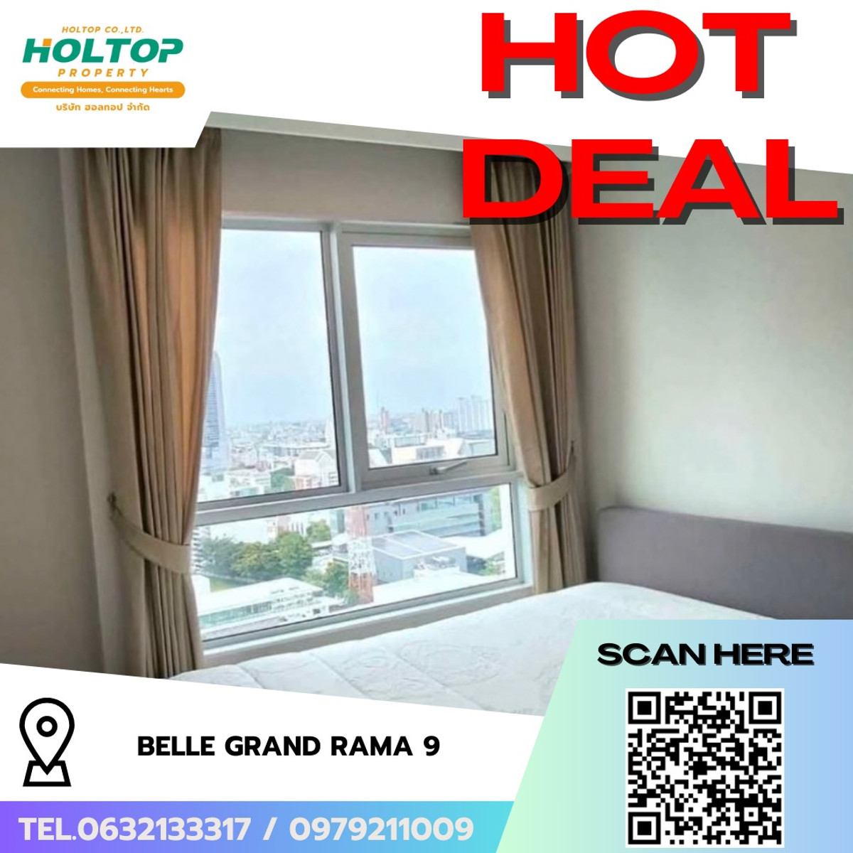 For RentCondoRama9, Petchburi, RCA : #R9598 🎉 100369 Condo for Rent: Belle Grand Rama 9