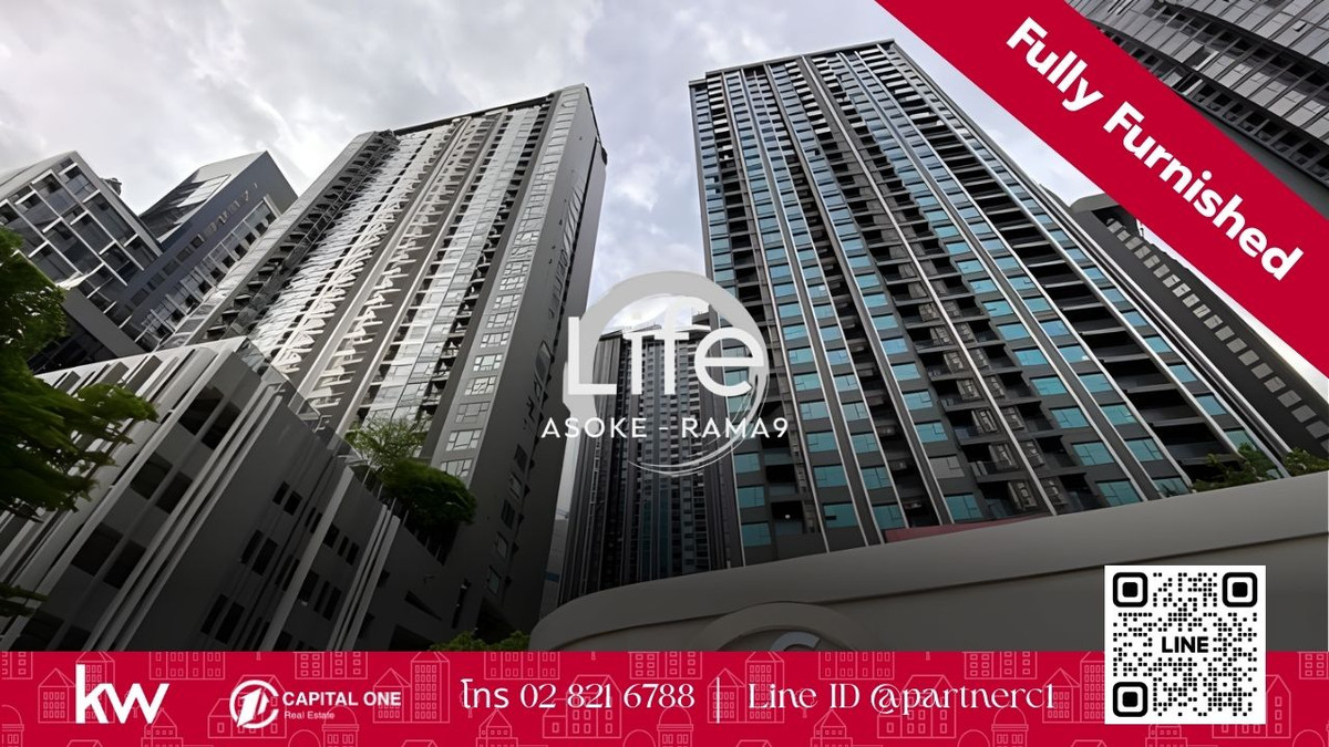 For RentCondoRama9, Petchburi, RCA : 🏙️ For rent: Life Asoke - Rama 9 (Life Asoke - Rama 9) ✨ Beautiful room, high floor, good view, 27th floor, Building A | Ready to move in on 8 April 2026! 🏙️🚆 📐 Room details: KWTH3442