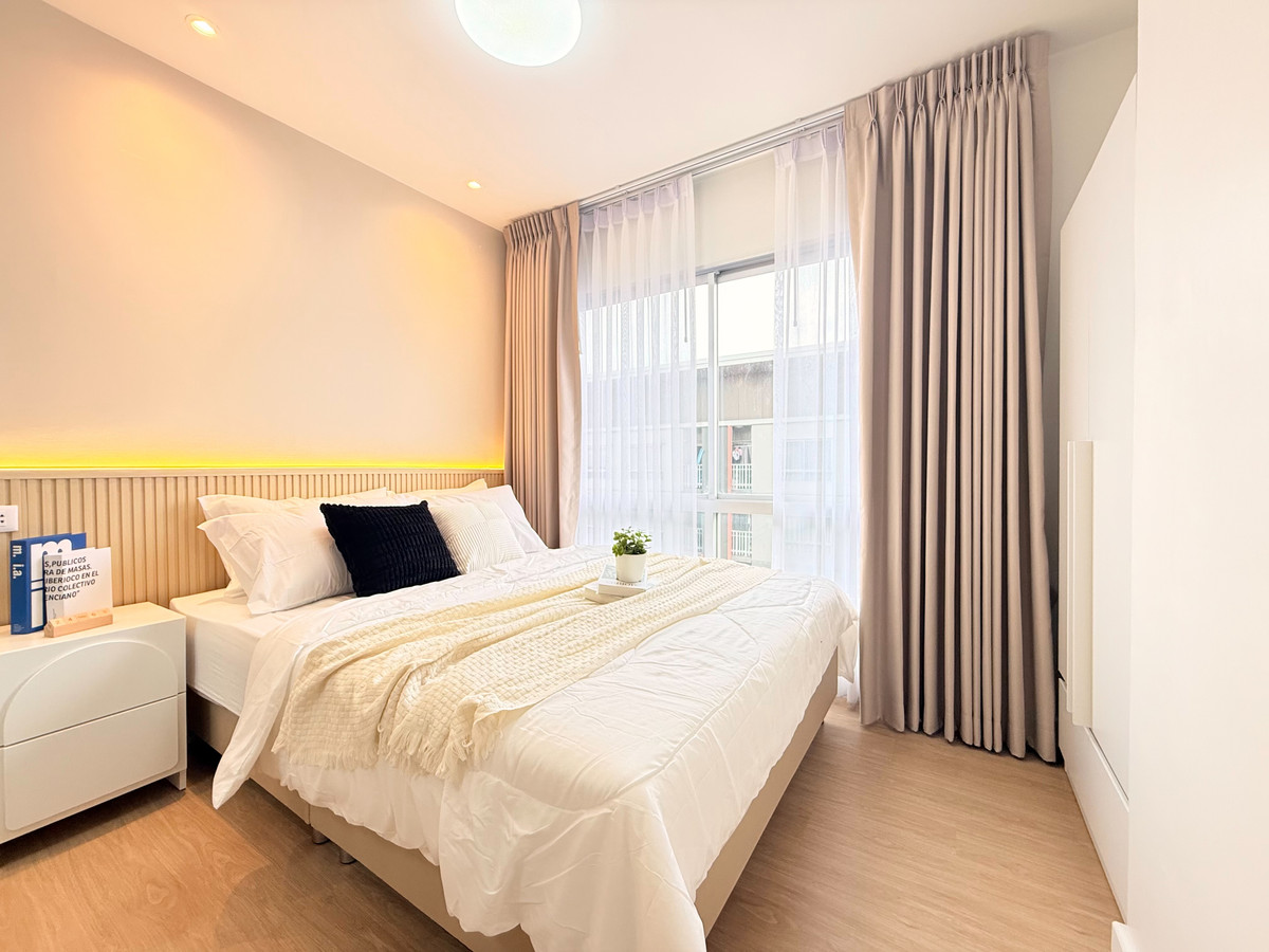 For SaleCondoLadprao101, Happy Land, The Mall Bang Kapi : Newly decorated room for sale, ready to move in, Plum​ Condo, Lat Phrao 101, near The Mall Bangkapi.