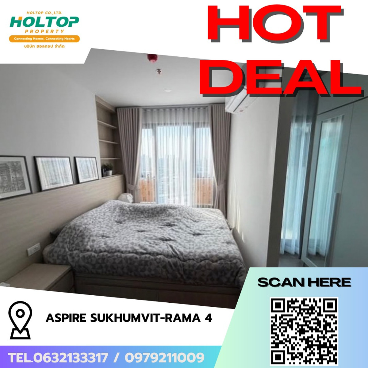 ให้เช่าคอนโดคลองเตย กล้วยน้ำไท : #R9594 🎉 130269 ให้เช่าคอนโด Aspire Sukhumvit-Rama 4