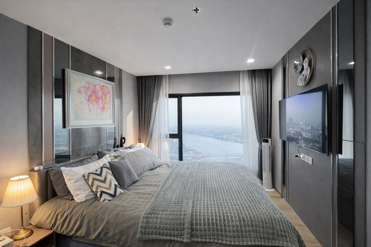 For SaleCondoRattanathibet, Sanambinna : 🔥 Urgent sale! Beautiful room, full river view, The Politan Rive (The Politan Rive), corner room, high floor, Chao Phraya view + city view, very beautiful!