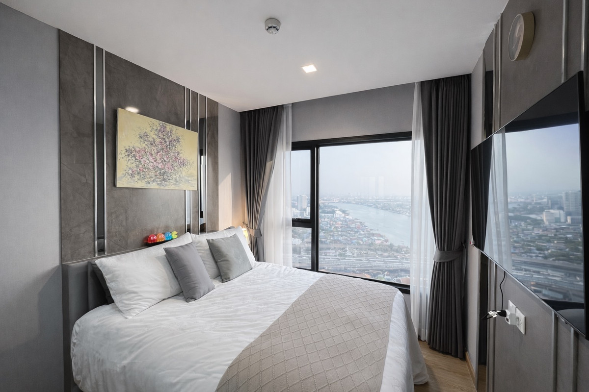 For SaleCondoRattanathibet, Sanambinna : 🔥 Urgent sale! Beautiful room, full river view, The Politan Rive (The Politan Rive), corner room, high floor, Chao Phraya view + city view, very beautiful!