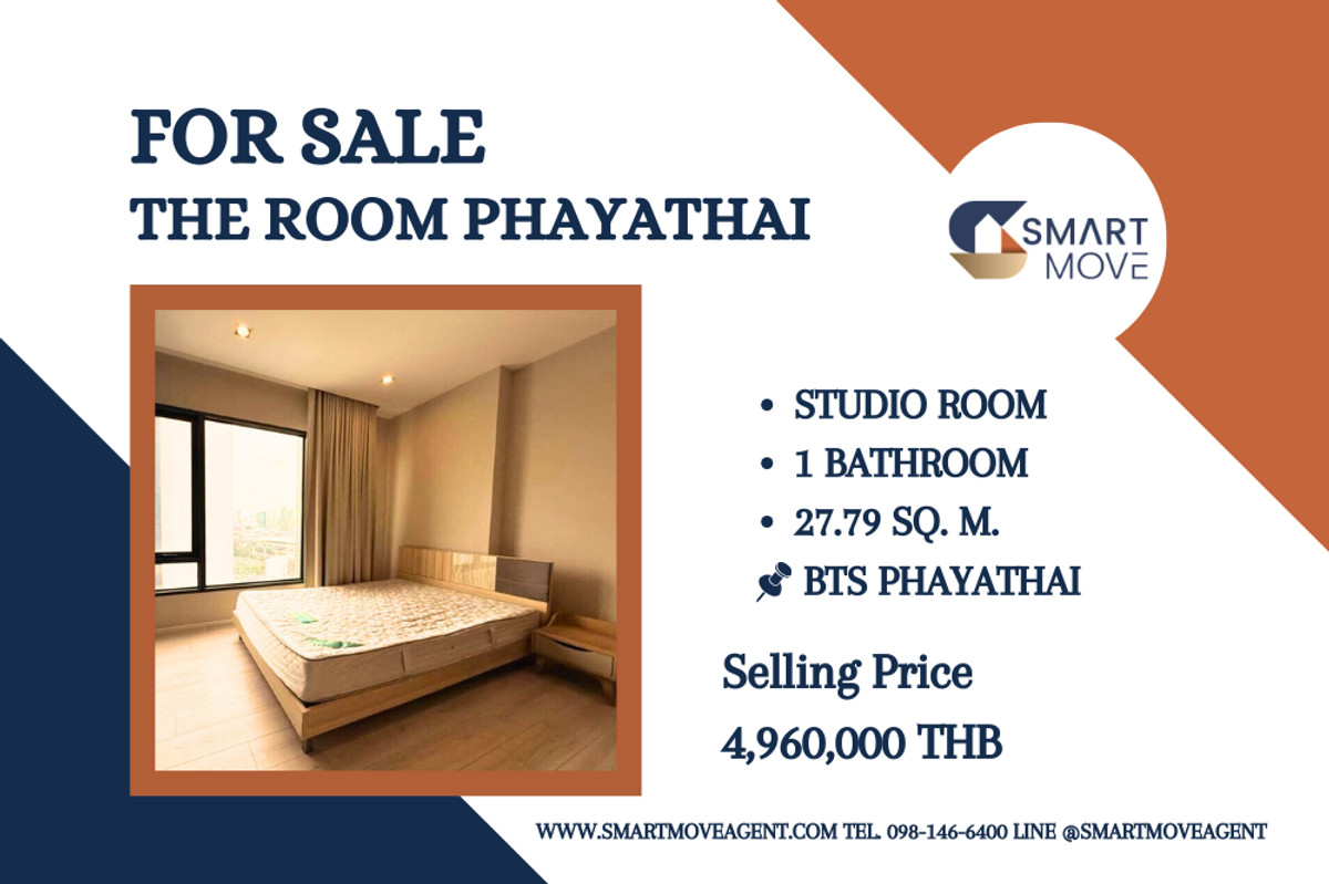 For SaleCondoRatchathewi,Phayathai : 🔥For Sale !! high floor 11++, Good location !! 🔥 Code C20260300007..........The Room Phayathai, Studio room, 1 bathroom, furnished, Special Deal!!📣📣