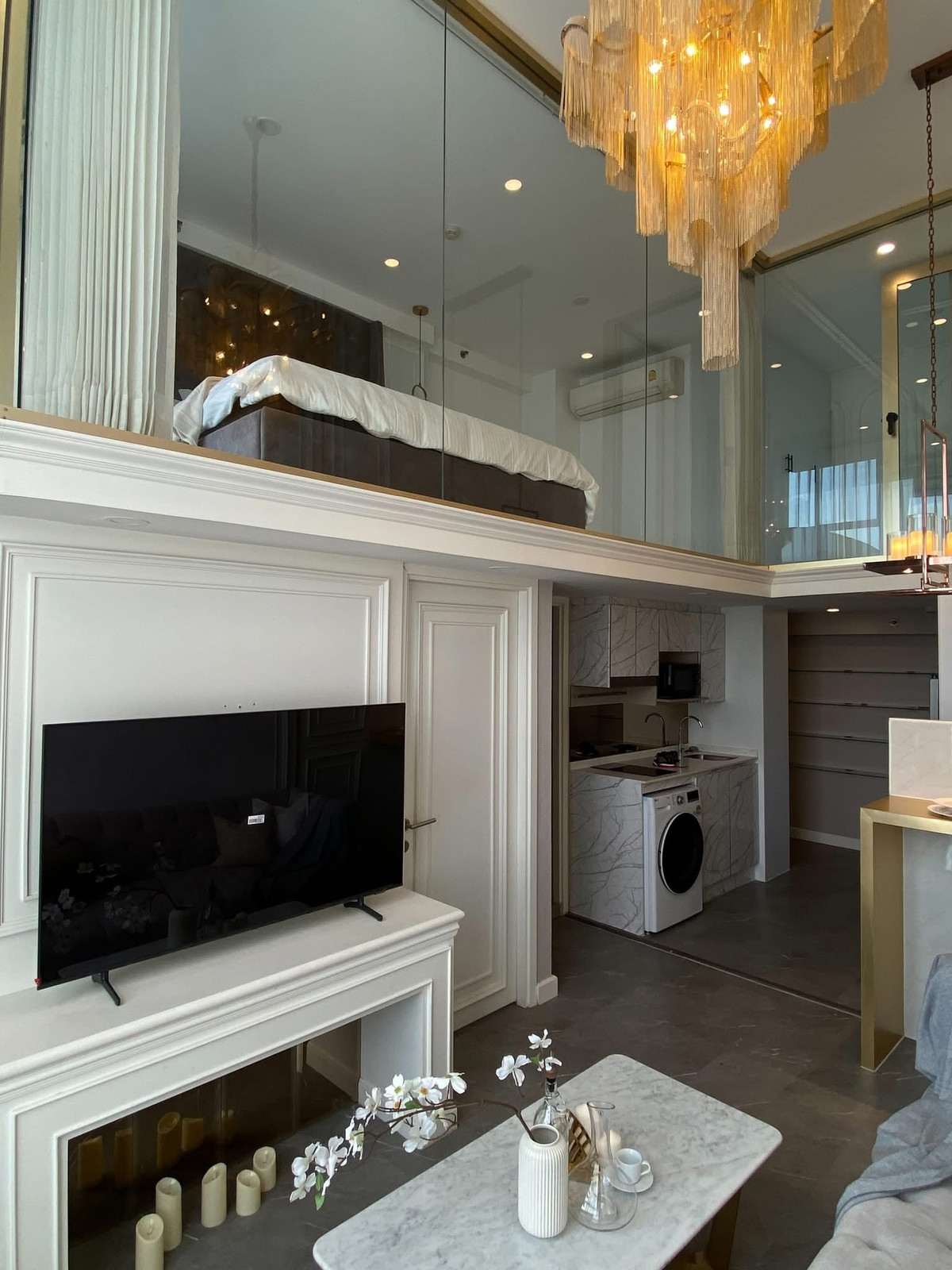 For RentCondoSathorn, Narathiwat : 📍Knightsbridge Prime Sathorn Project ✨ Luxury condo for rent in the heart of Sathorn, Duplex room, high ceiling, penthouse feel.