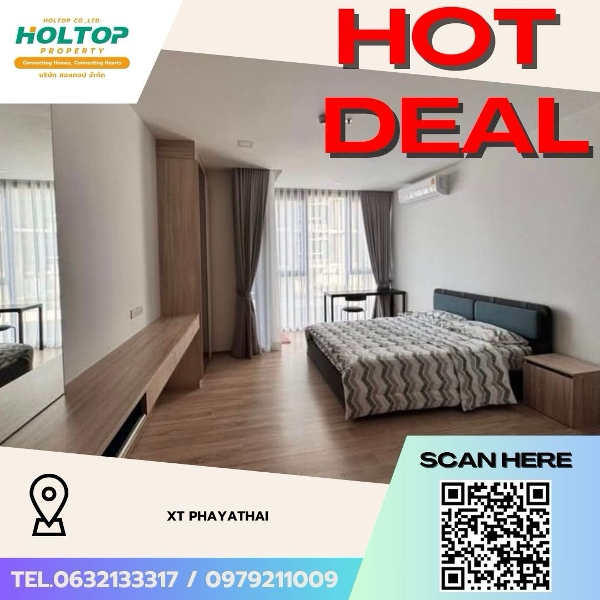 ให้เช่าคอนโดราชเทวี พญาไท : #Z4923💥 100369 🔥ให้เช่าคอนโด XT Phayathai (รหัสเดิม S2543)