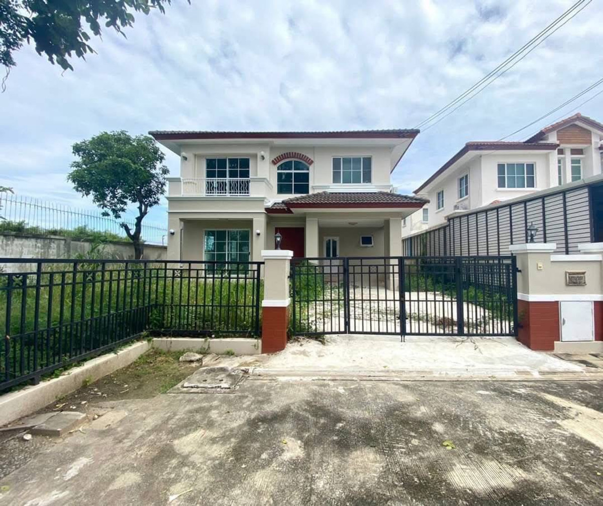 For SaleHousePathum Thani,Rangsit, Thammasat : Single house for sale, corner house, 72.6 sq m, Manthana Village, Rangsit.