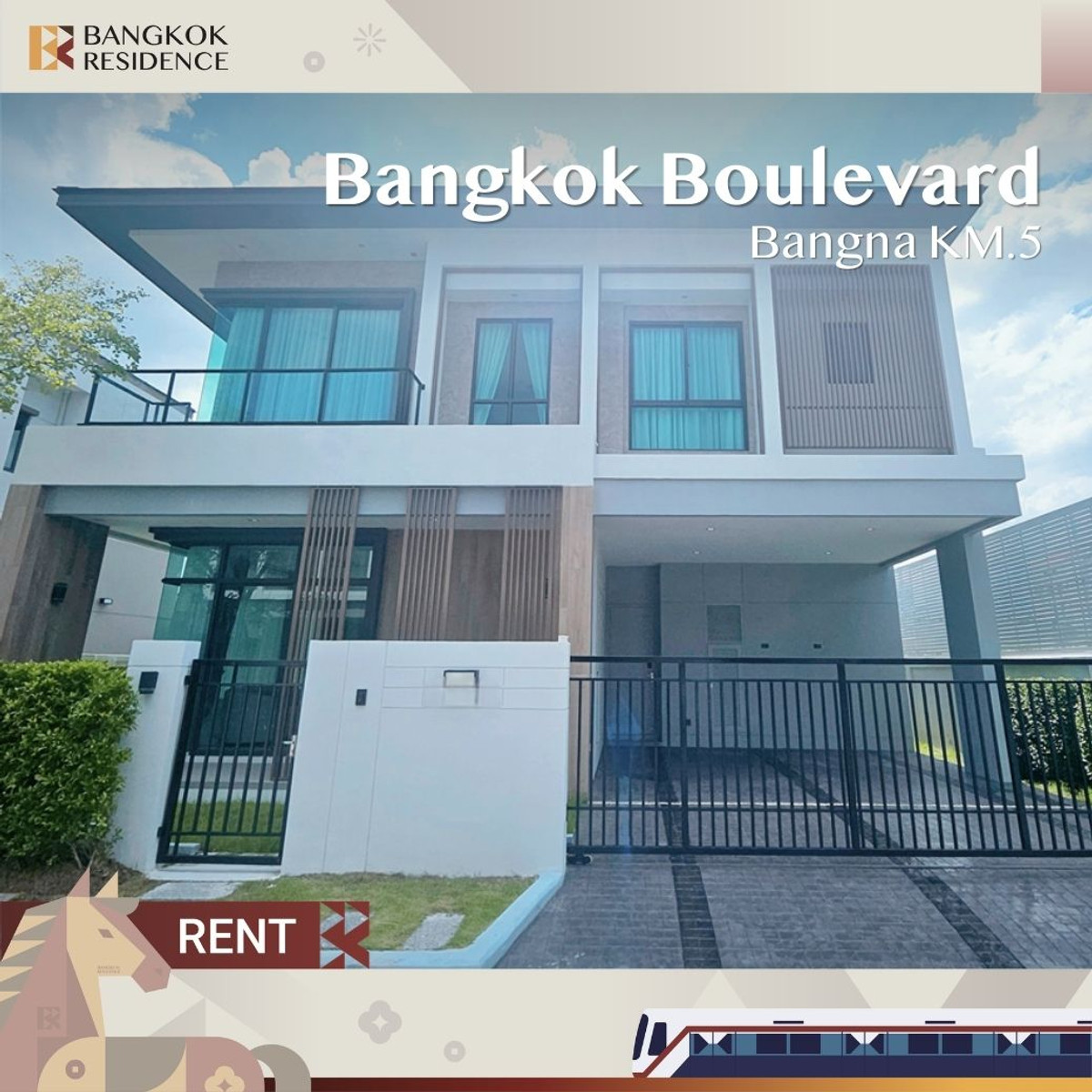 For RentHouseBangna, Bearing, Lasalle :  Bangkok Boulevard Bangna Km.5 🏡✨ Luxury Spacious Home for Rent in a Prime Location, Near Mega Bangna 
