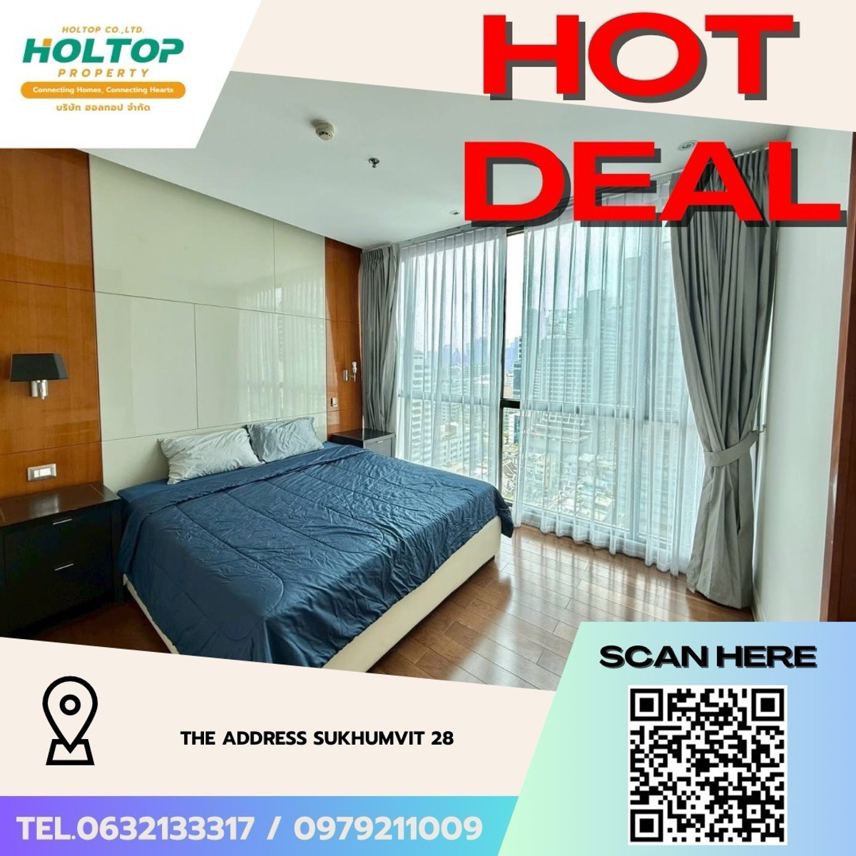 ให้เช่าคอนโดสุขุมวิท อโศก ทองหล่อ : #Z4945💥 110369 🔥ให้เช่าคอนโด The Address Sukhumvit 28 (รหัสเดิม S5521