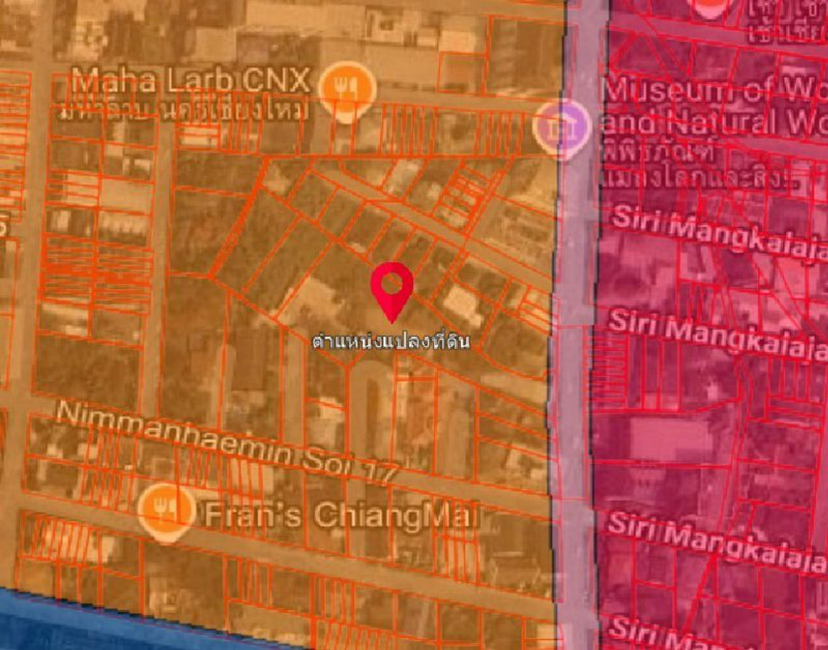 ขายที่ดินเชียงใหม่ : ที่ดิน 3-1-61 ไร่ นิมมาน หน้ากว้างติดถนน 23 เมตร ตำบลสุเทพ อำเภอเมืองเชียงใหม่ จังหวัดเชียงใหม่