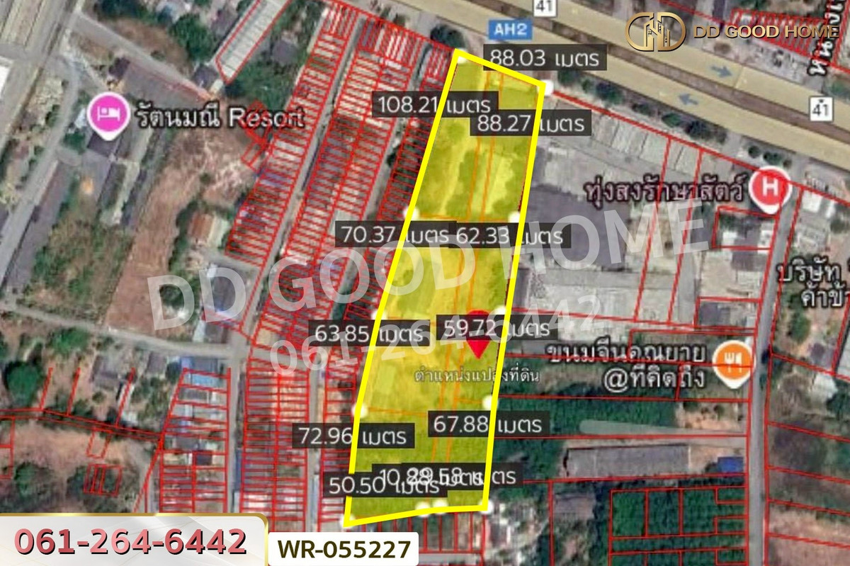 ขายที่ดินนครศรีธรรมราช : WR-055227 ที่ดินทุ่งสง 15 ไร่ 1.3 ตร.ว. นครศรีธรรมราช ใกล้ โลตัสทุ่งสง