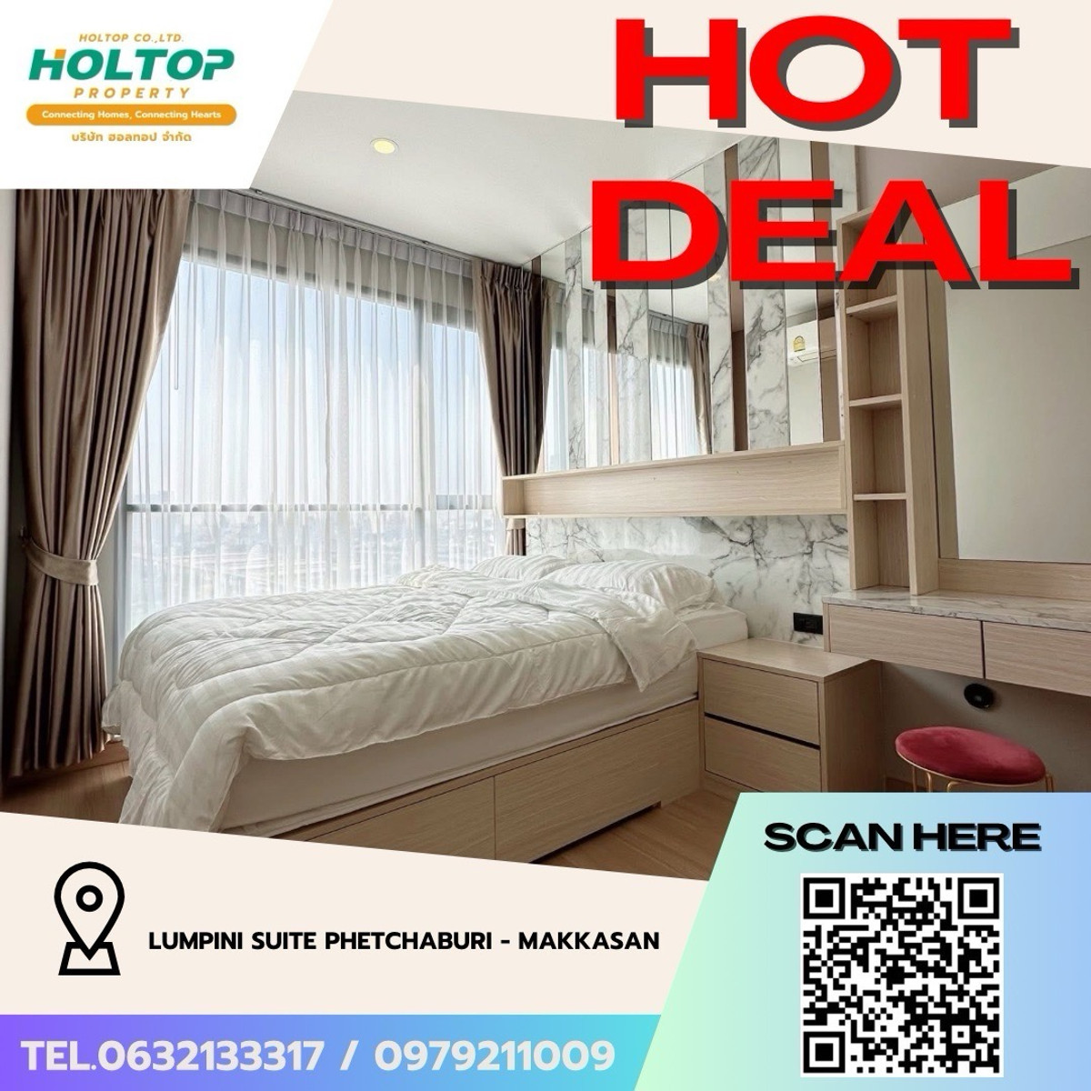 For RentCondoRama9, Petchburi, RCA : #Z4946💥 110369🔥Condo for rent Lumpini Suite Phetchaburi - Makkasan (original code S2793)