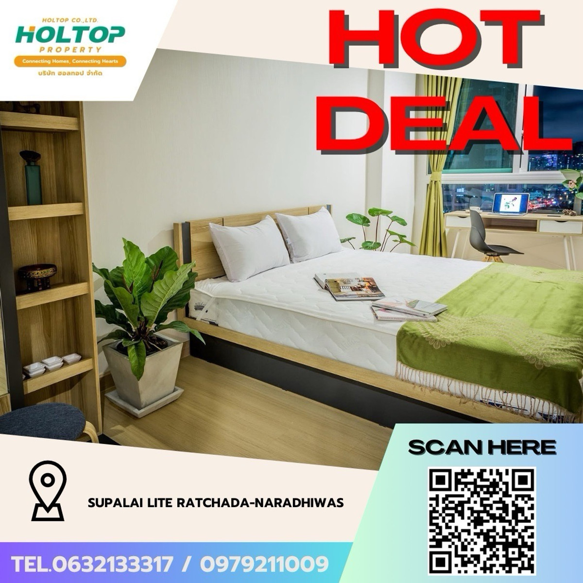 For RentCondoSathorn, Narathiwat : #Z4944💥 110369🔥Condo for rent Supalai Lite Ratchada-Naradhiwas.