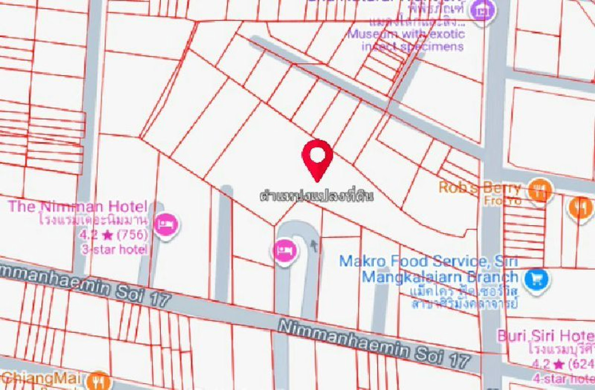 ขายที่ดินเชียงใหม่ : ที่ดิน 3-1-61 ไร่ นิมมาน หน้ากว้างติดถนน 23 เมตร ตำบลสุเทพ อำเภอเมืองเชียงใหม่ จังหวัดเชียงใหม่