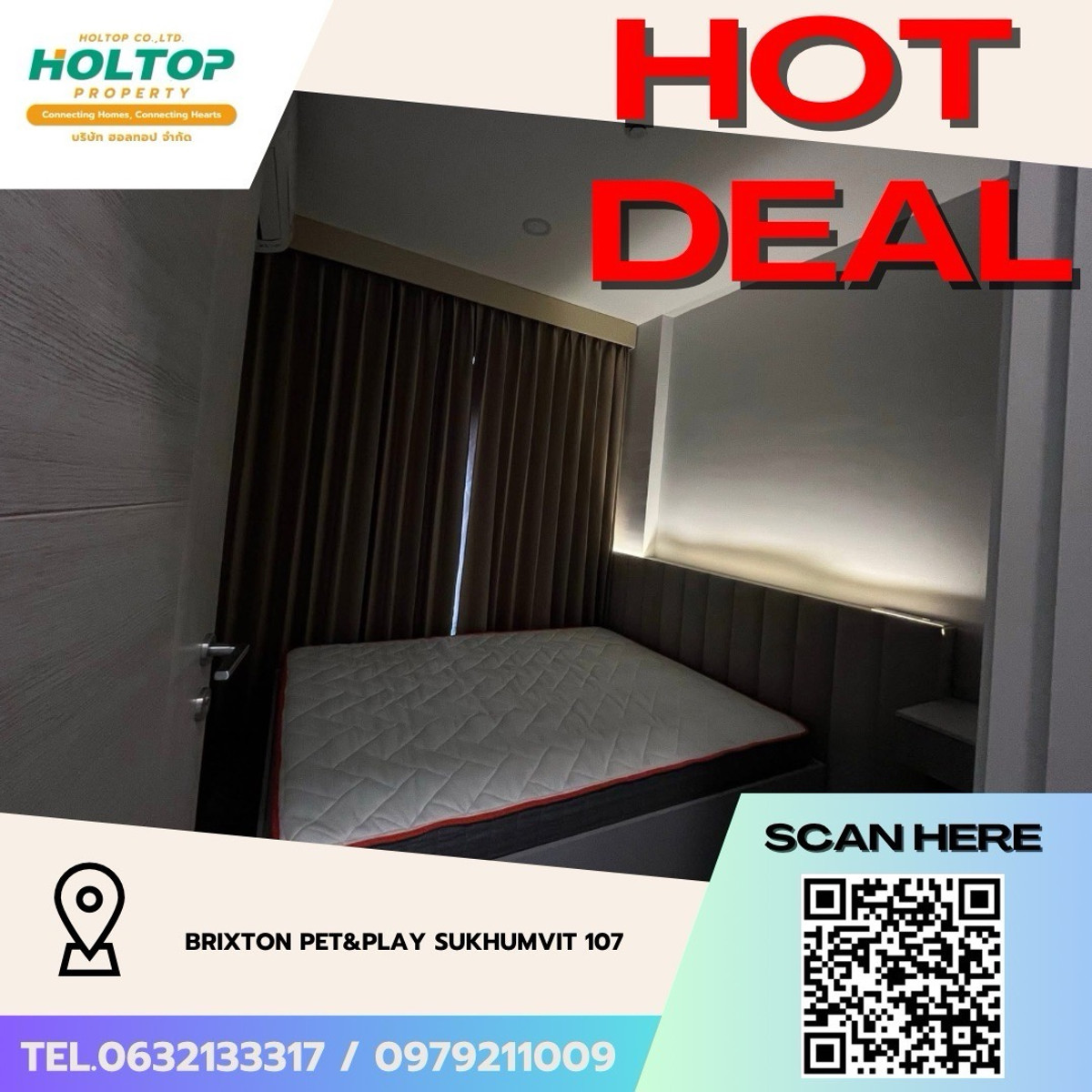 ให้เช่าคอนโดบางนา แบริ่ง ลาซาล : #Z4954💥 110369 🔥ให้เช่าคอนโด BRIXTON Pet&Play Sukhumvit 107