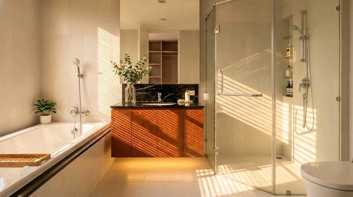 For RentCondoWitthayu, Chidlom, Langsuan, Ploenchit : For rent: Amanta Lumpini, next to Rama 4 Road, large room with bathtub.