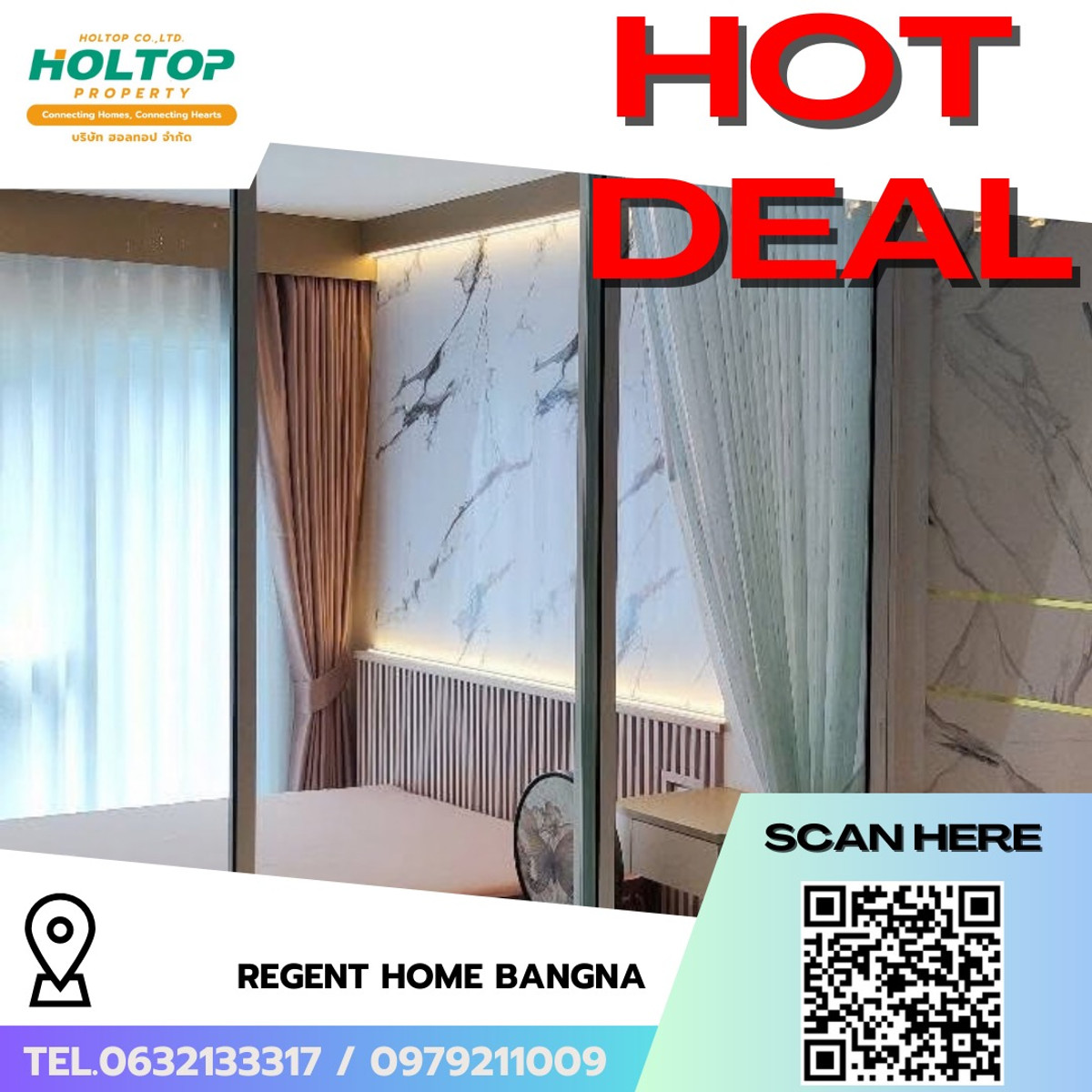 ให้เช่าคอนโดบางนา แบริ่ง ลาซาล : #R9621  🎉 120369 ให้เช่าคอนโด Regent Home Bangna 