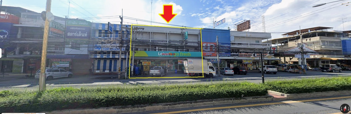 ขายอาคารพาณิชย์พัทยา บางแสน ชลบุรี สัตหีบ : ขายตึกแถว 4 คูหา  ติดถนนพระยาสัจจา 4เลน หน้าตลาดเมืองใหม่