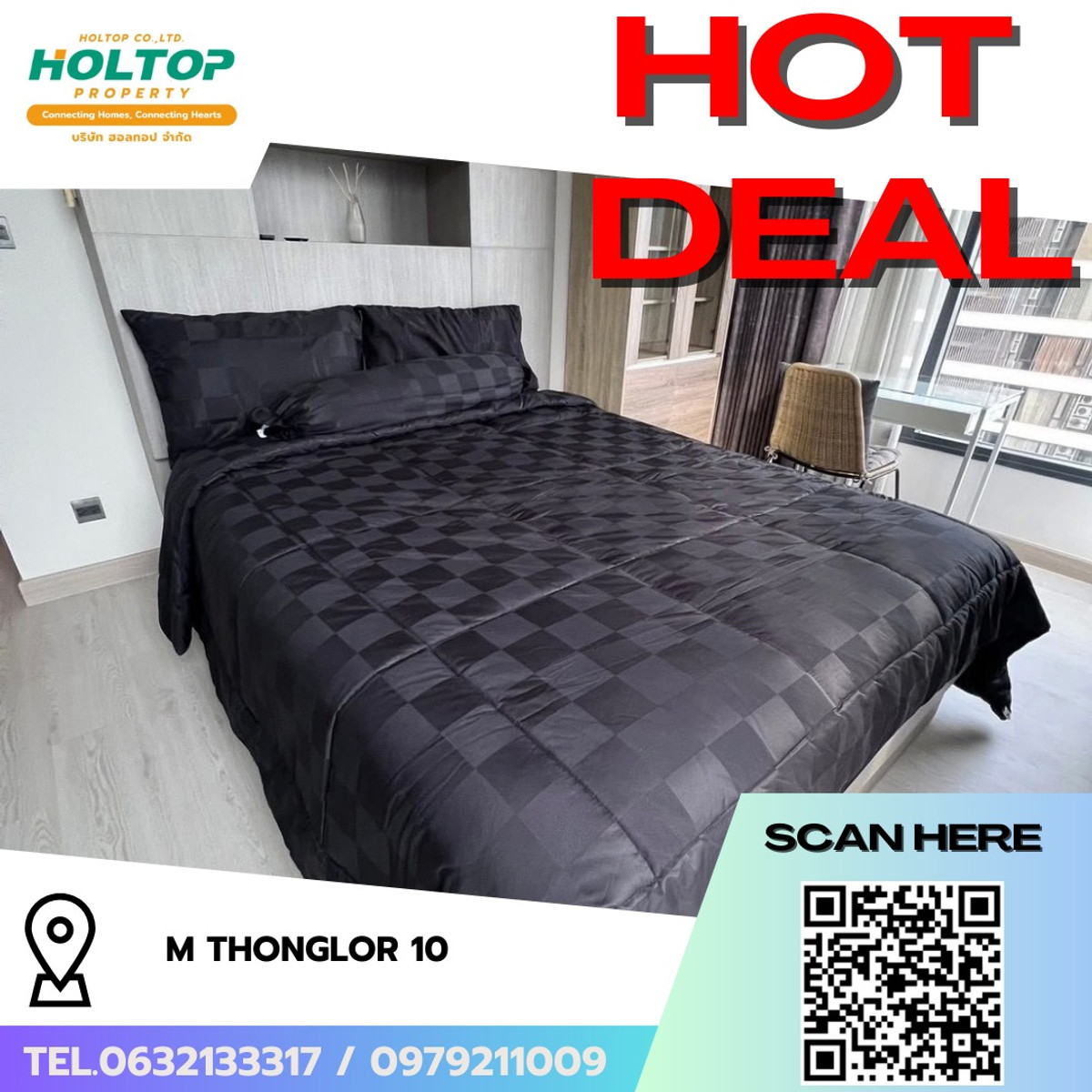 ให้เช่าคอนโดสุขุมวิท อโศก ทองหล่อ : #R9612 🎉120369 ให้เช่าคอนโด M Thonglor 10 (รหัสเดิม S5684)