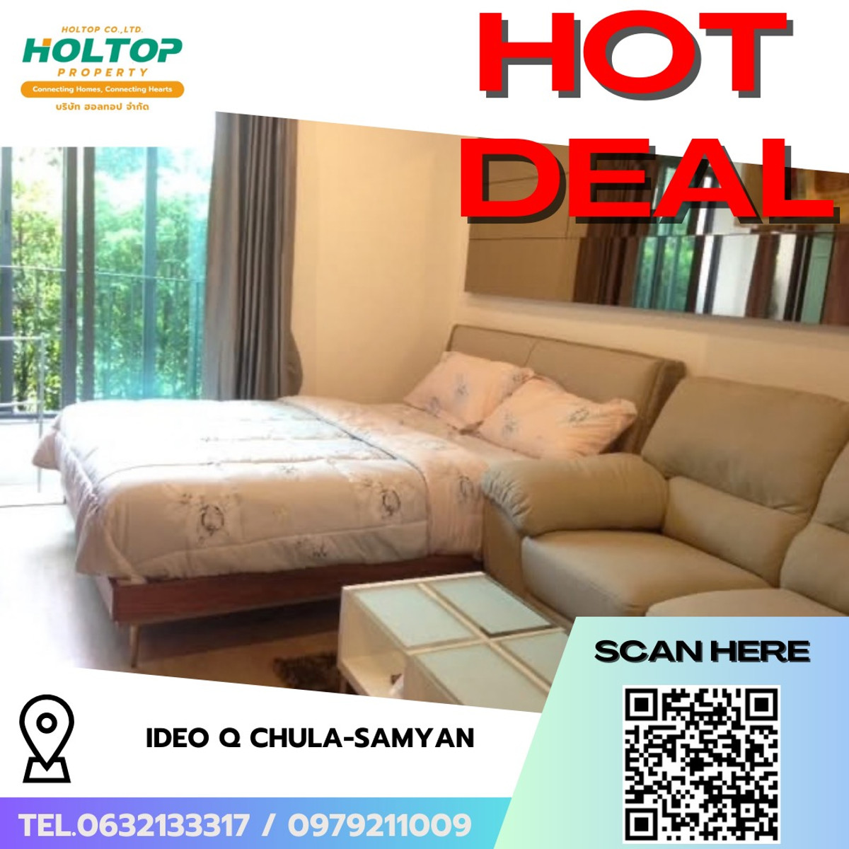 For RentCondoSiam Paragon ,Chulalongkorn,Samyan : #R9617 🎉 120369 Condo for rent: Ideo Q Chula-Samyan (Previous code R3013