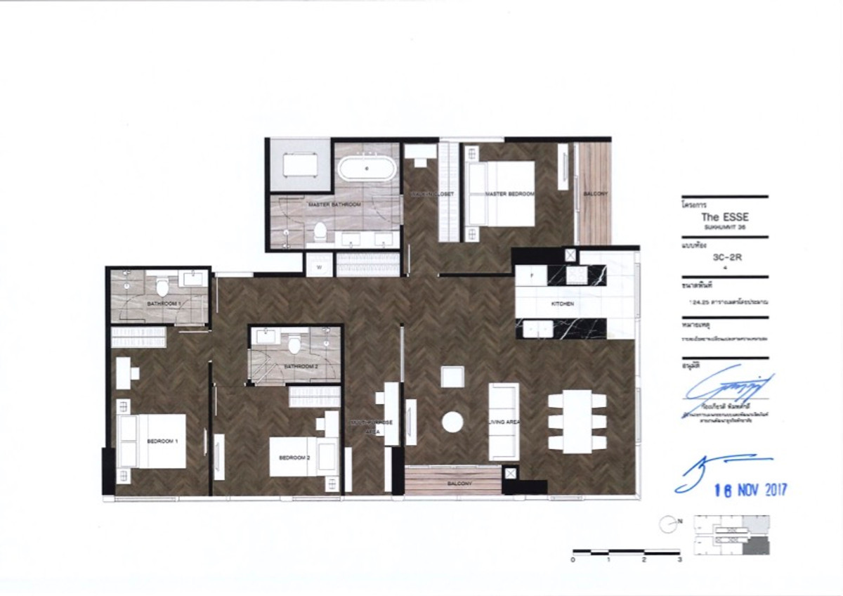 For RentCondoSukhumvit, Asoke, Thonglor : For rent 3 bedrooms, 3 bathrooms, The Esse Sukhumvit 36.