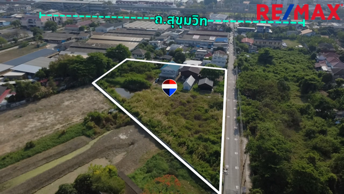 ขายที่ดินสมุทรปราการ สำโรง : ขายที่ดิน 4-1-67 ไร่ (1,767 ตร.ว.) ซอยเทศบาล 23 (กันตะบุตร) สุขุมวิท–สมุทรปราการ ใกล้ BTS โรงเรียนนายเรือ 800 เมตร | ราคา 54,000 บ./ตร.ว.