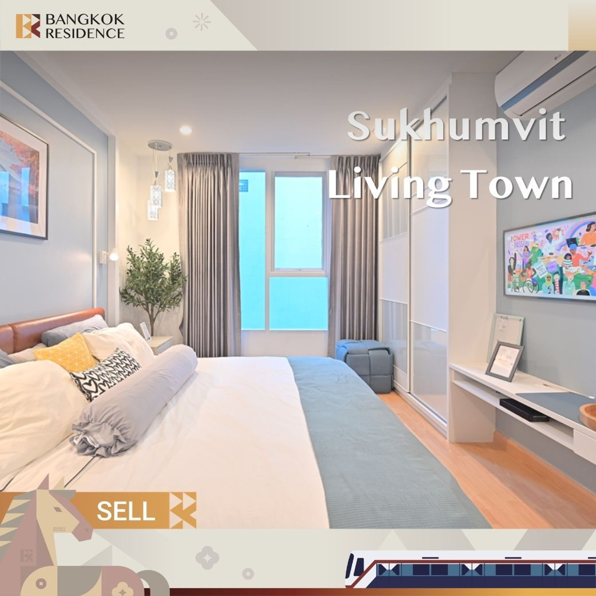 For SaleCondoSukhumvit, Asoke, Thonglor : 🌆 Large Elegant Residence in Asoke CBD - Sukhumvit Living Town near MRT Phetchaburi