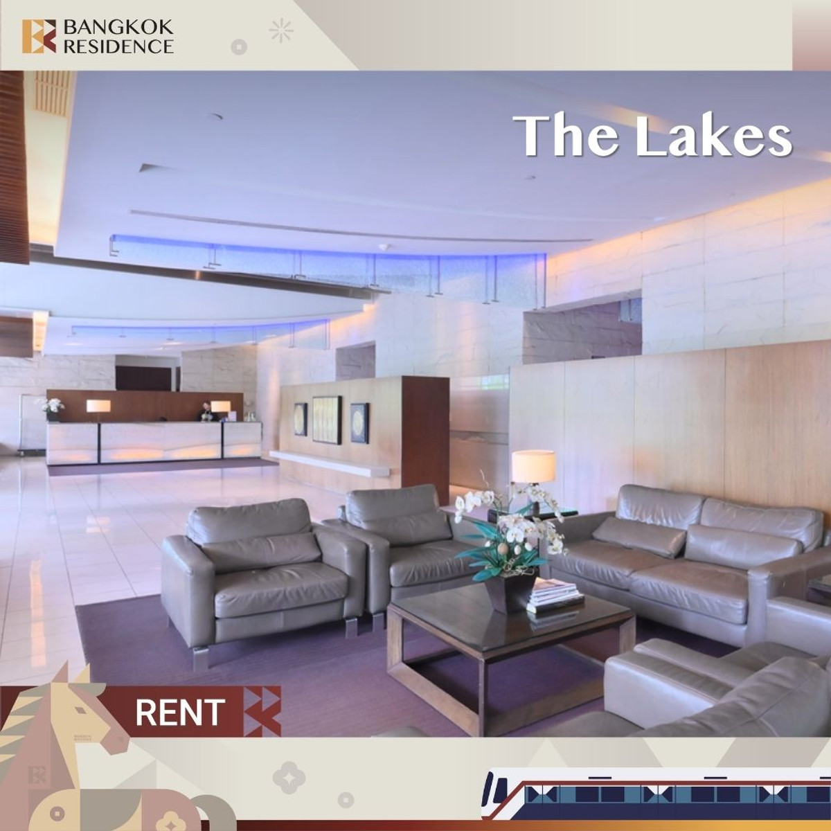 For RentCondoSukhumvit, Asoke, Thonglor :  Spacious Unit at The Lakes 💎 Luxury high-floor unit with stunning views 🌃🏞️ 