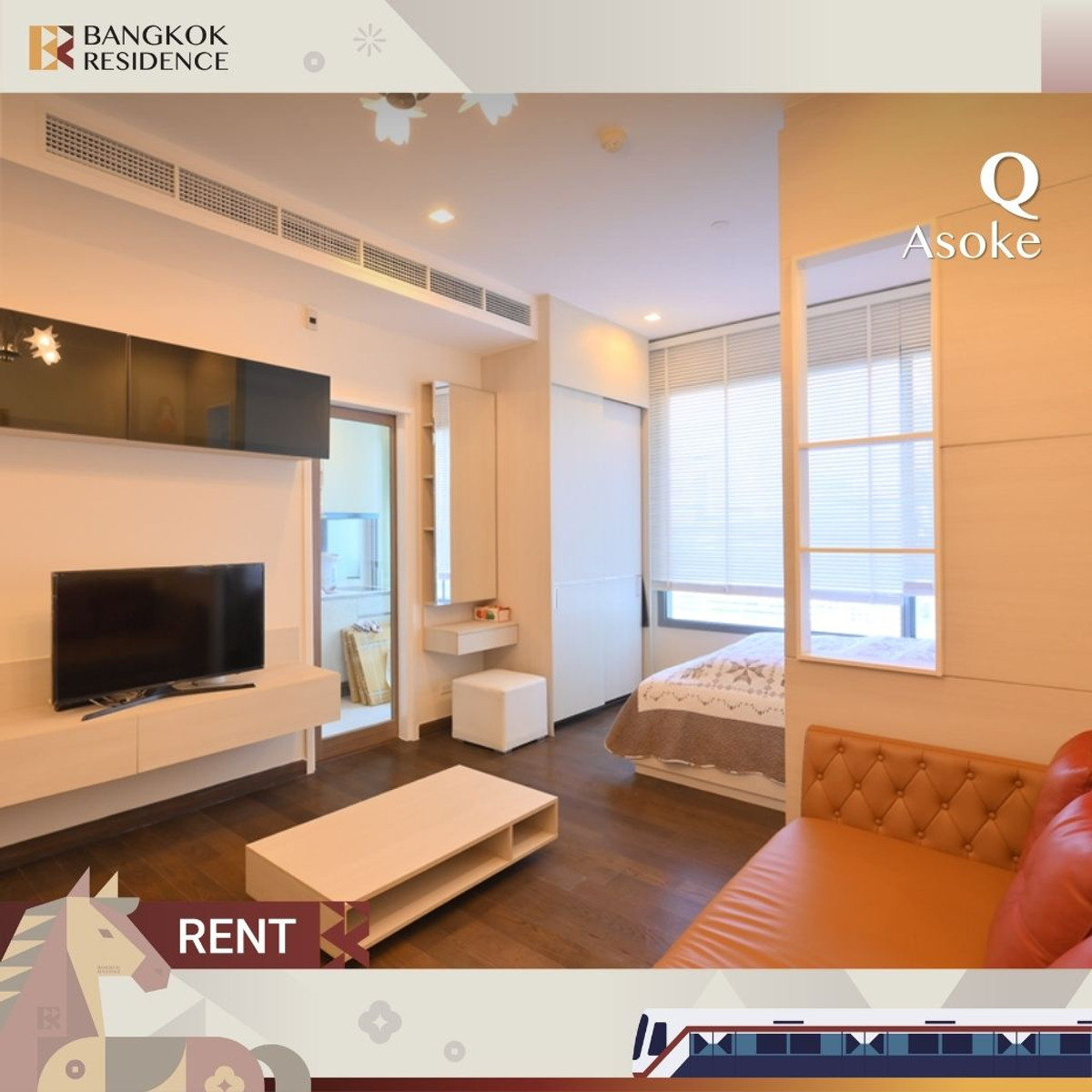 For RentCondoRama9, Petchburi, RCA : Never rented before! ⚡️ Q Asoke, Beautiful, brand-new unit ⚡️ Near MRT Phetchaburi