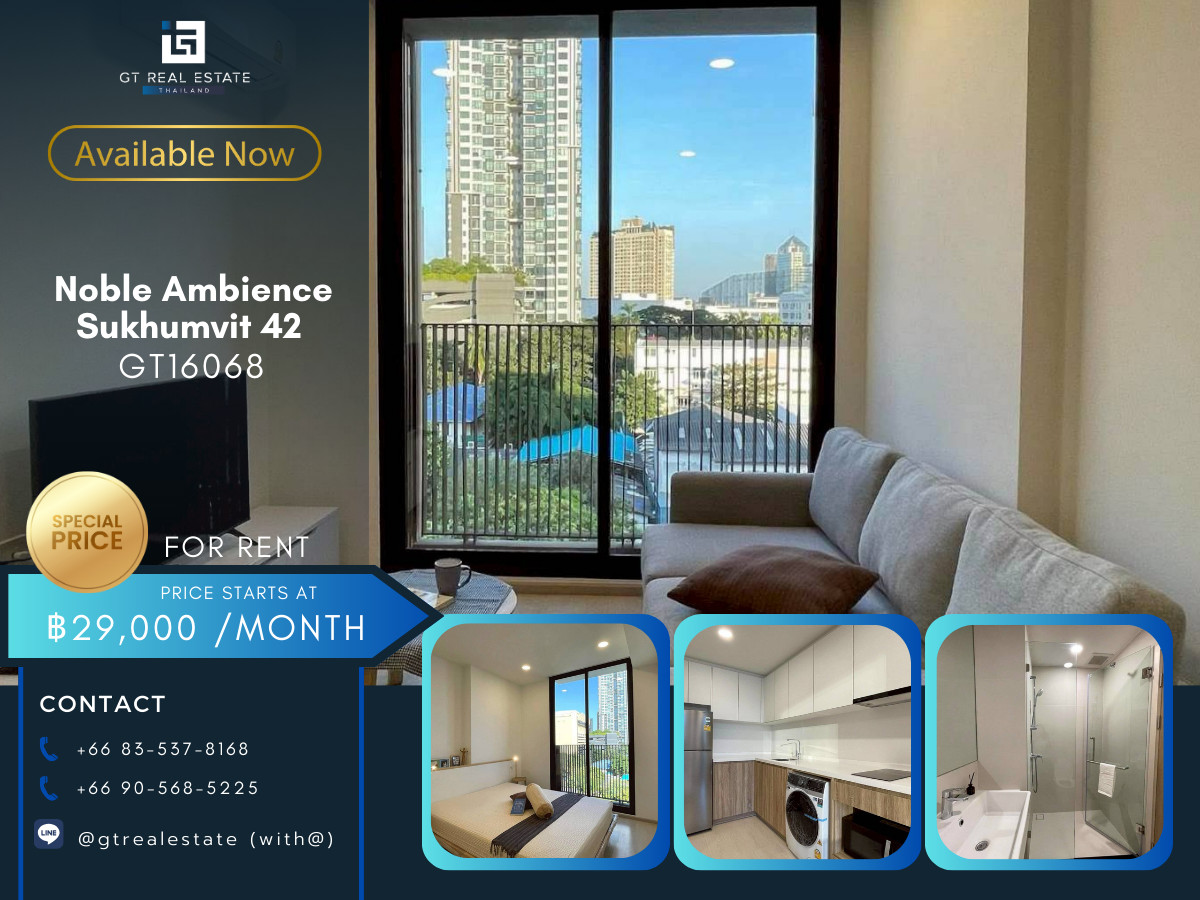 For RentCondoSukhumvit, Asoke, Thonglor : ✨ GT16068 |  Noble Ambience Sukhumvit 42 For Rent