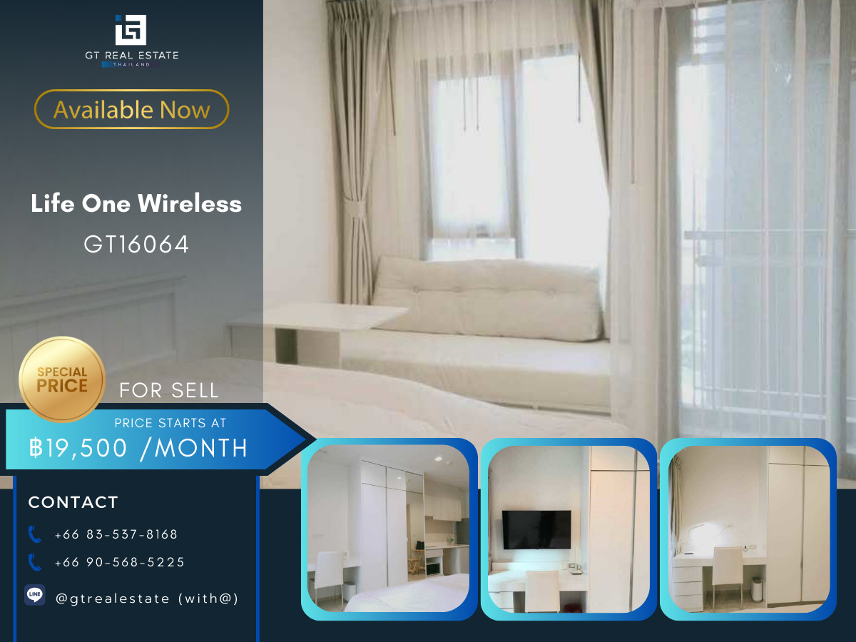For RentCondoWitthayu, Chidlom, Langsuan, Ploenchit : ✨ GT16064 | Life one wireless, available room for rent, very good price.