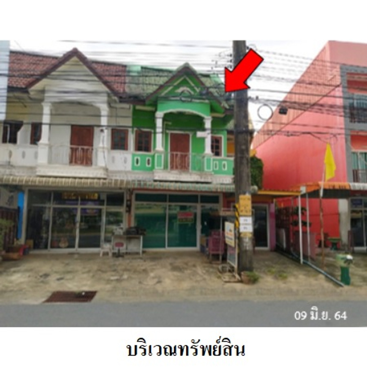 For SaleShop HousePhangnga : 2-story commercial building for sale, next to a 4-lane main road.