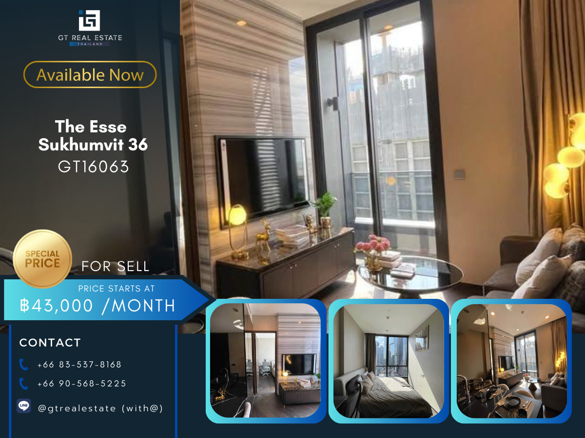 ให้เช่าคอนโดสุขุมวิท อโศก ทองหล่อ : ✨ GT16063 | The Esse Sukhumvit 36 | High floor | Thonglor 