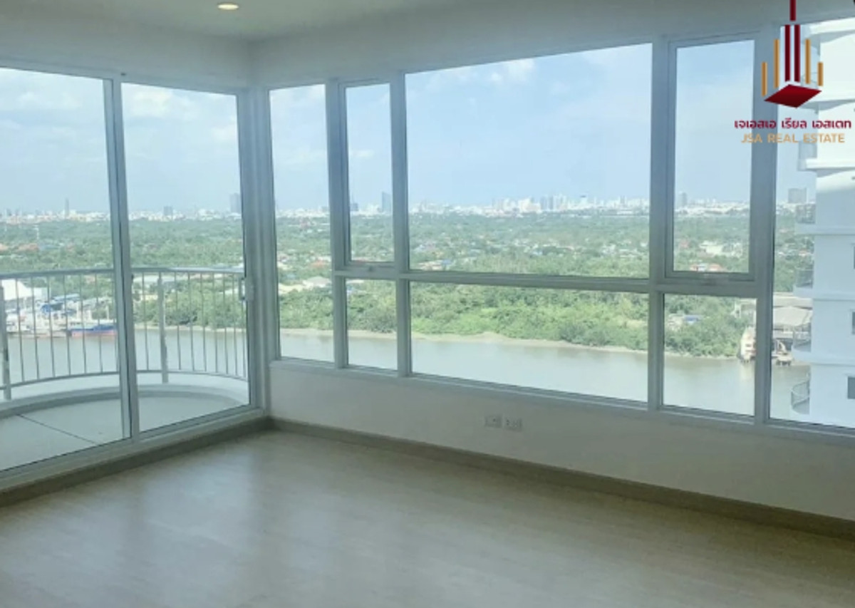 For SaleCondoRama3 (Riverside),Satupadit : ✨ Supalai Riva Grande for sale ✨Only 13 MB, best price in the market.  For a room with a full river + garden view like this There is a room ready to make an appointment to view. If interested, contact Mr. James Mar.