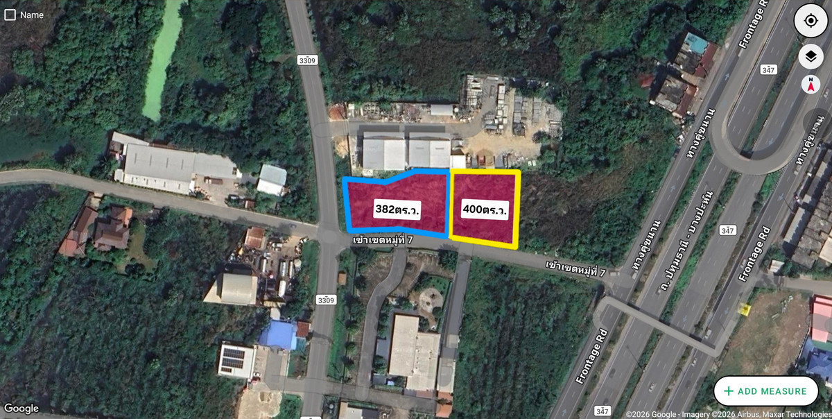 For SaleLandPathum Thani,Rangsit, Thammasat : Empty land for sale, area 400 sq m, Pathum Thani-Bang Pahan Road (Road 347), Chiang Rak Yai Subdistrict, Sam Khok District, Pathum Thani Province.