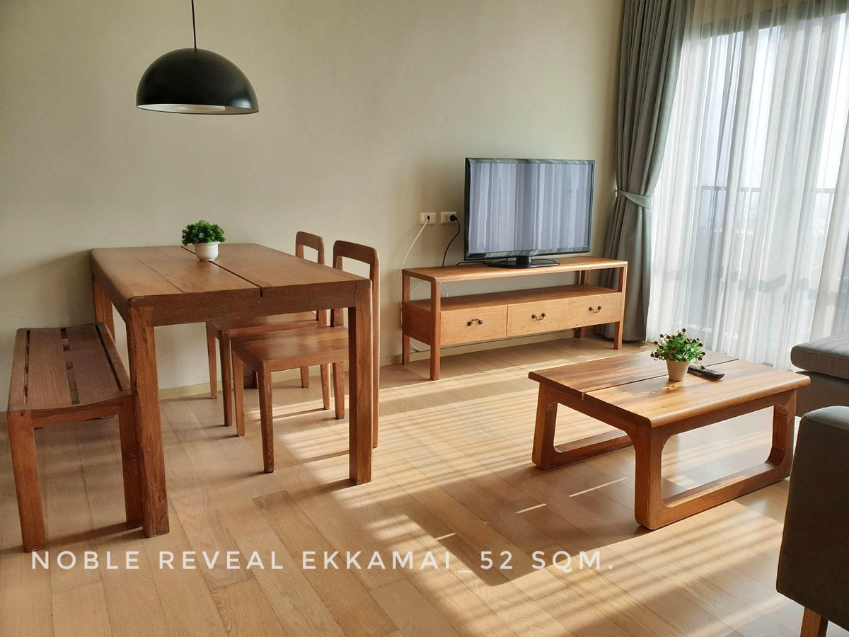 For RentCondoSukhumvit, Asoke, Thonglor : 🎉For rent, 1 bedroom, clear view, Noble Reveal Ekkamai Condo, near the BTS, malls, shops, restaurants, hospitals, schools.