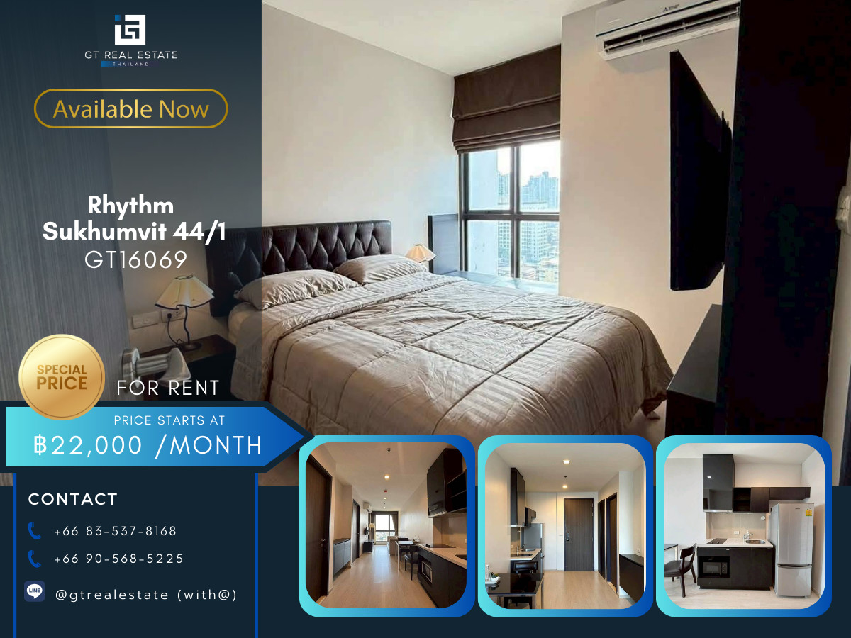 For RentCondoOnnut, Udomsuk : 📍 GT16069 | Rhythm Sukhumvit 44/1 room available for rent.
