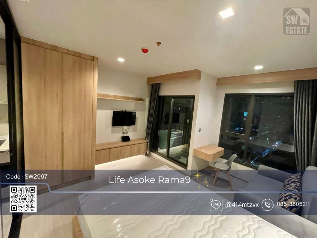 For RentCondoRama9, Petchburi, RCA : ✨️ Condo for rent, Life Asoke Rama9, beautifully decorated, ready to move in✨
