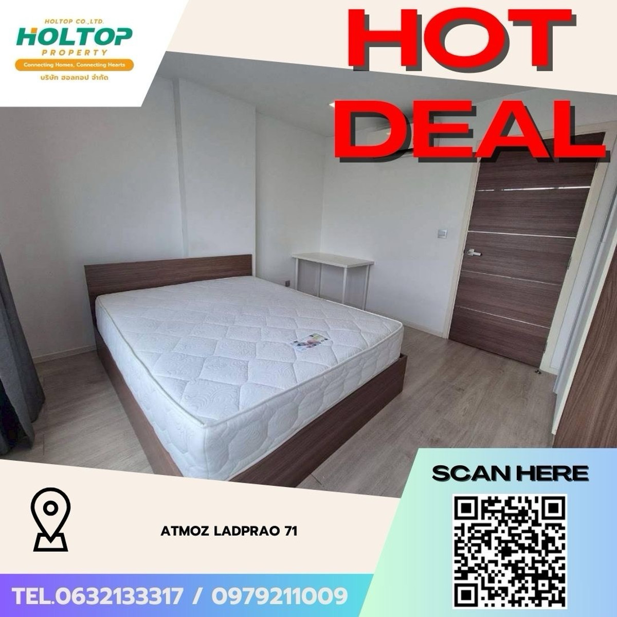 ให้เช่าคอนโดโชคชัย4 ลาดพร้าว71 : #Z4963💥 140369 🔥ให้เช่าคอนโด Atmoz Ladprao 71