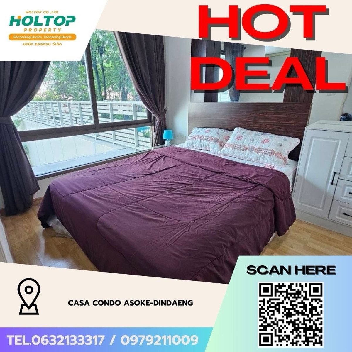 ให้เช่าคอนโดพระราม 9 เพชรบุรีตัดใหม่ RCA : #Z4973💥 140369🔥ให้เช่าคอนโด Casa Condo Asoke-Dindaeng (รหัสเดิม S2418)