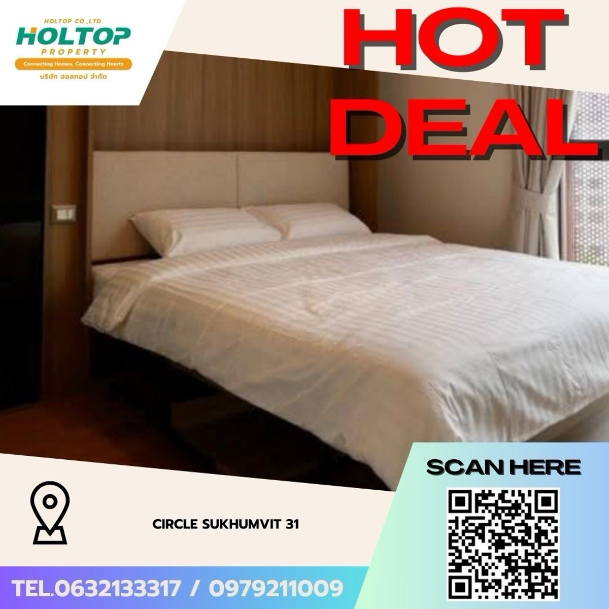 ให้เช่าคอนโดสุขุมวิท อโศก ทองหล่อ : #Z4967💥 140369 🔥ให้เช่าคอนโด Circle Sukhumvit 31