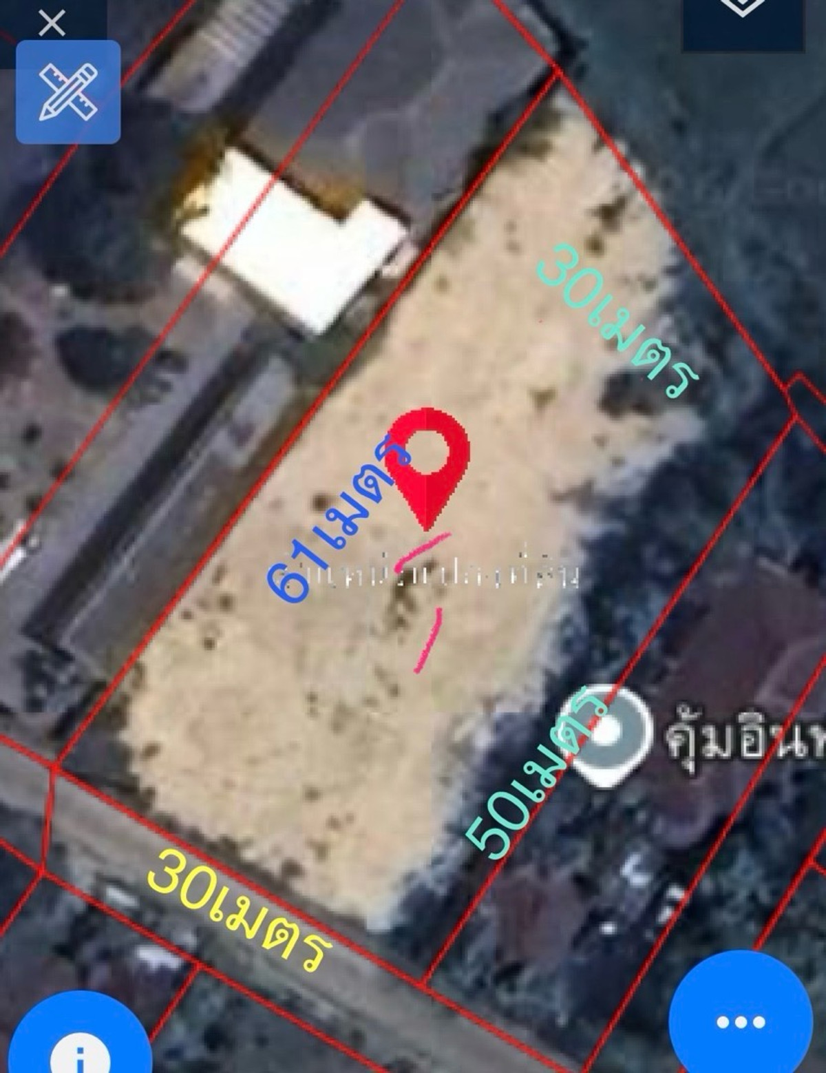 For SaleLandLamphun : Land for sale, 1 rai, in the heart of Lamphun city, Soi Permmit, already filled, 8500 baht per square wa.